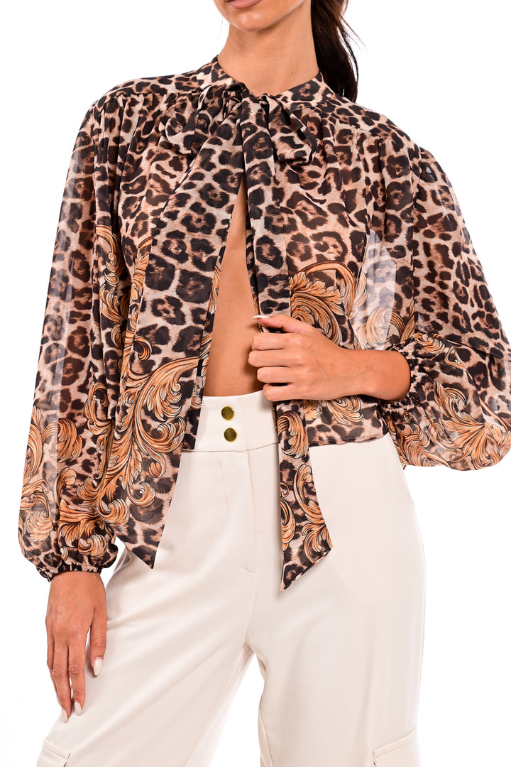 Leopard baroque print μπλούζα /25145008 - WE COSS- Animal / M-Animal / S