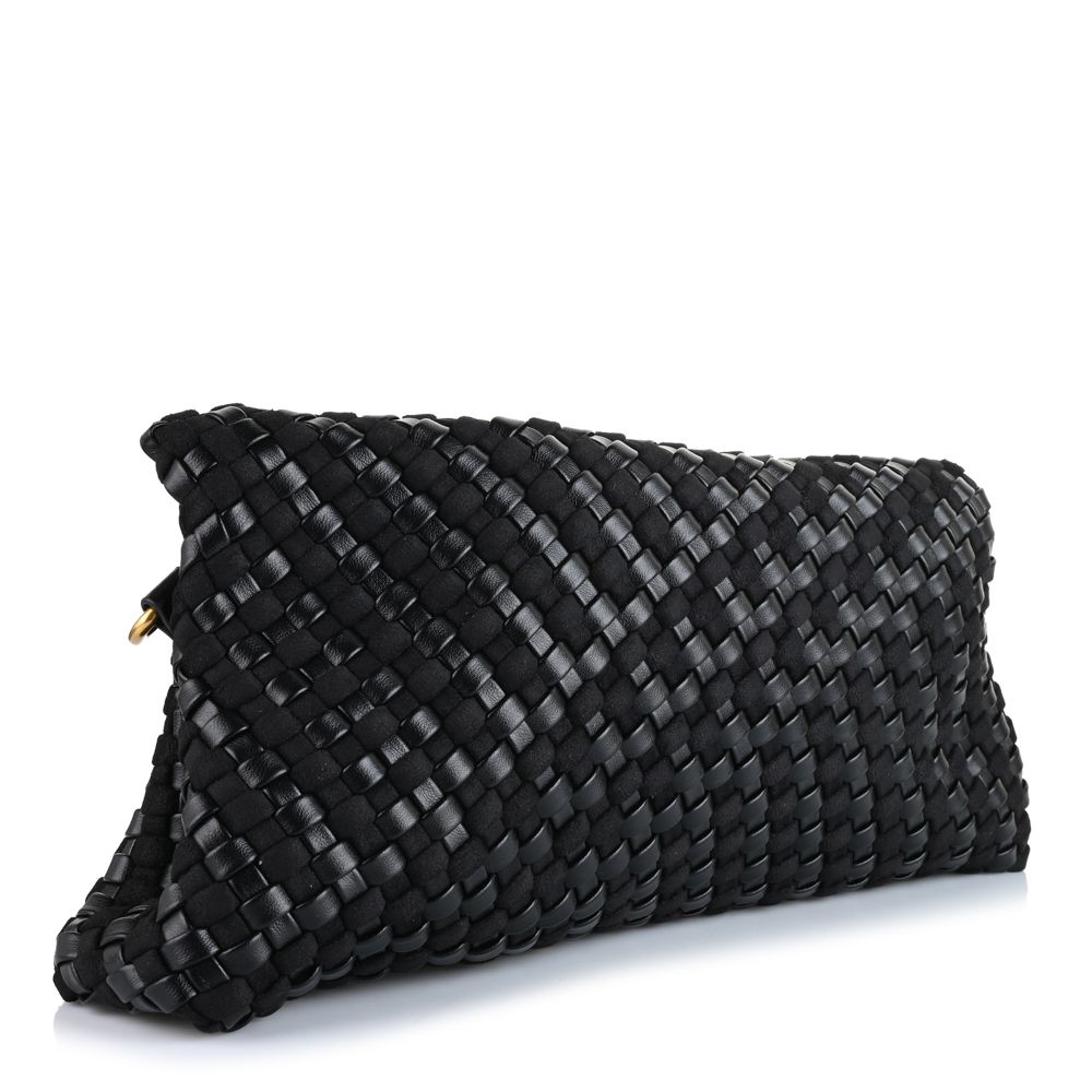 JUST CAVALLI Πλεκτή Τσάντα Clutch με Αποσπώμενο Πορτοφόλι /81RA4BO4ZSE81
