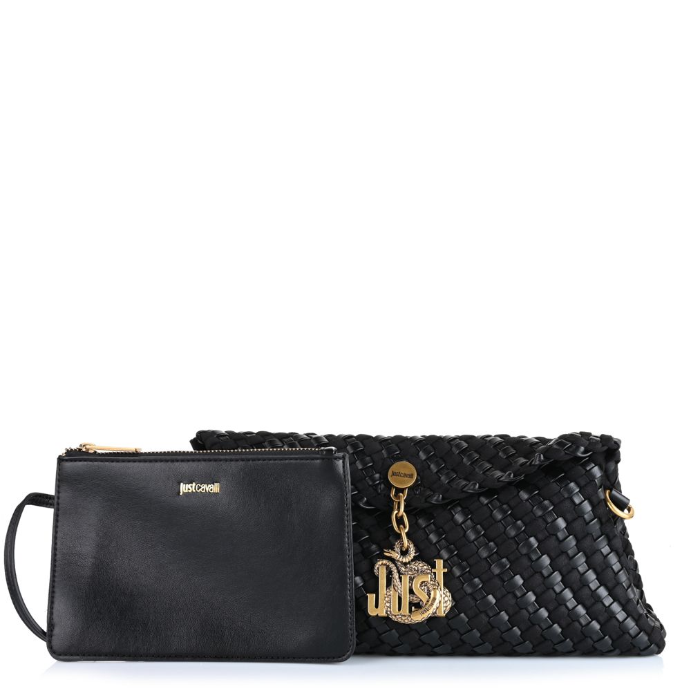 JUST CAVALLI Πλεκτή Τσάντα Clutch με Αποσπώμενο Πορτοφόλι /81RA4BO4ZSE81