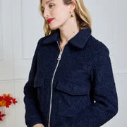 Boucle Wool Jacket Navy / V336 -  LULUMARY- Navy / S-Navy / M-Navy / L