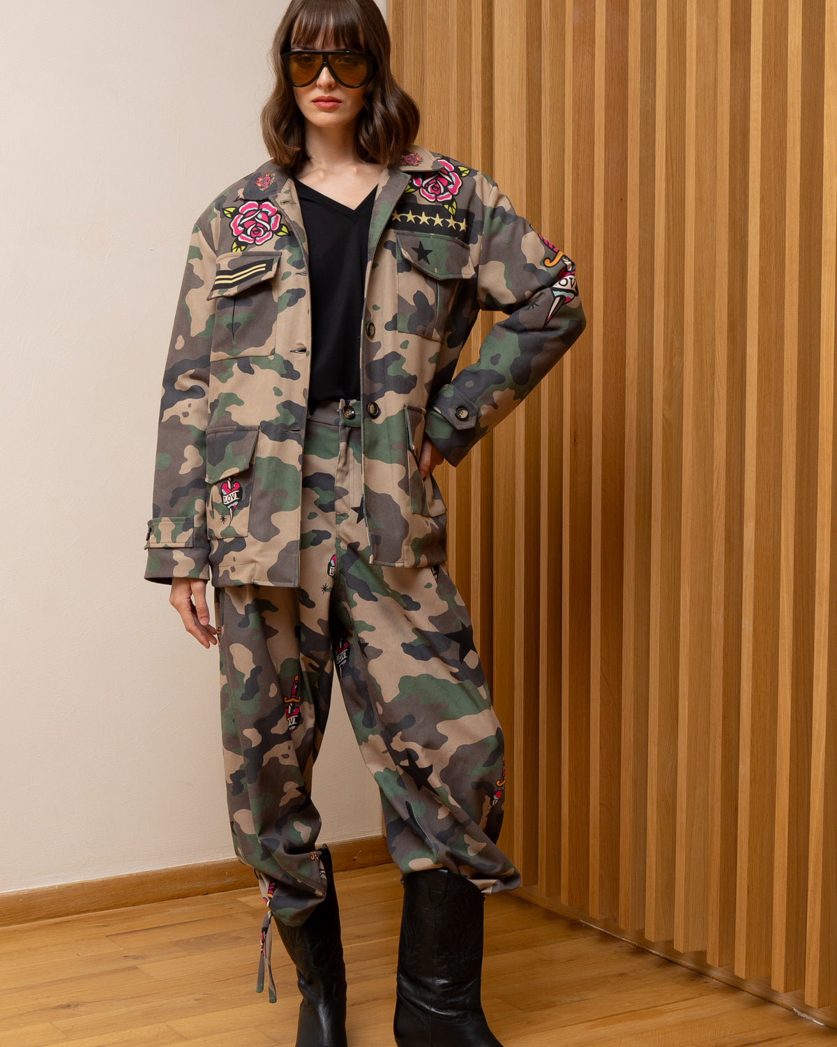 NEVER ON SUNDAY Camo Παντελόνι με Graphic Prints