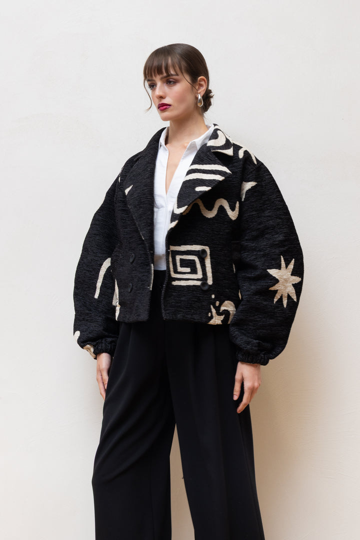 NEMA RESORTWEAR Jacquard Cropped Jacket