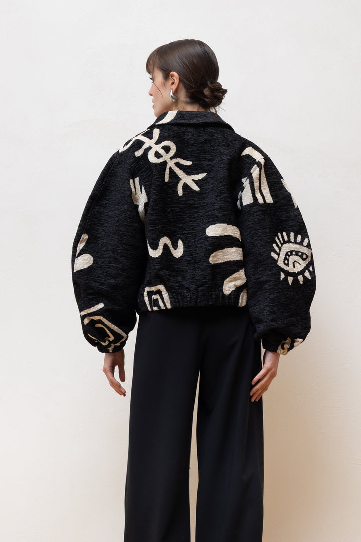 NEMA RESORTWEAR Jacquard Cropped Jacket