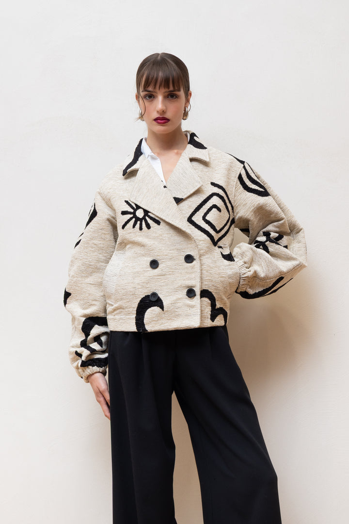 NEMA RESORTWEAR Jacquard Cropped Jacket