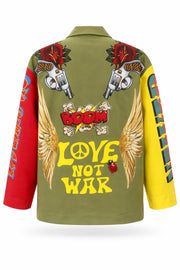 NEVER ON SUNDAY Love not War Utility Jacket
