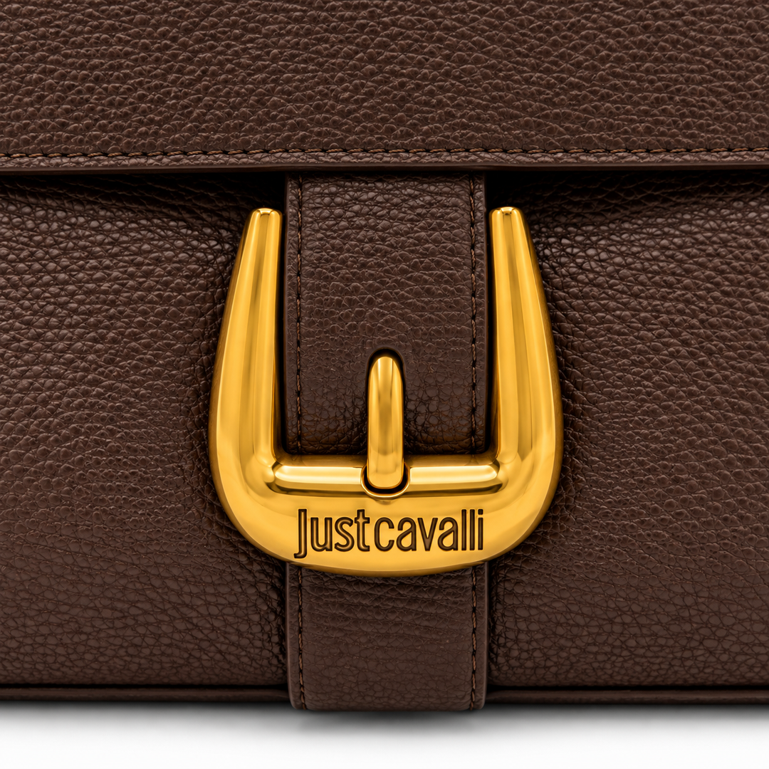 JUST CAVALLI Τσάντα Ώμου με Χρυσή Αλυσίδα και Logo Buckle / 81RA4BH4ZSB81