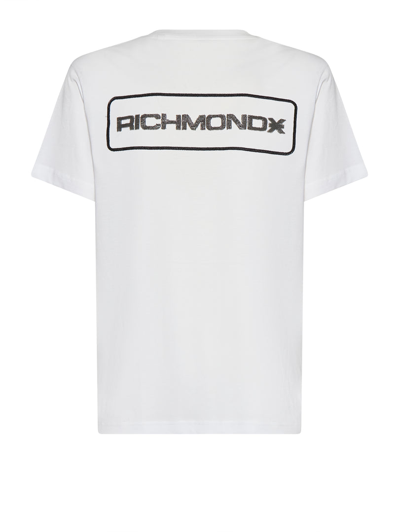 John Richmond T-shirt Λευκό με Logo Πλάτης