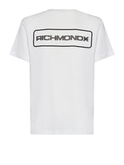 John Richmond T-shirt Λευκό με Logo Πλάτης
