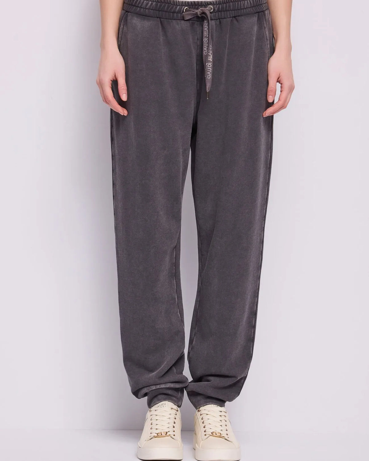 GAUDI Vintage-Effect Jogger Παντελόνι με Logo Κορδόνι