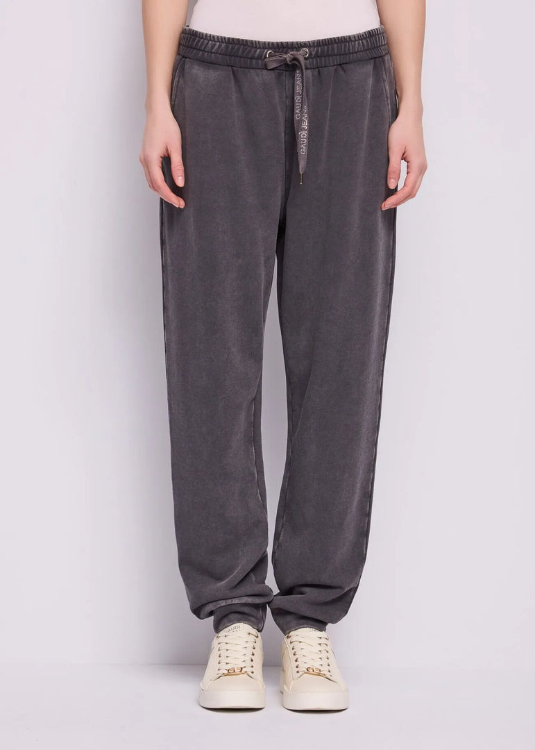 GAUDI Vintage-Effect Jogger Παντελόνι με Logo Κορδόνι
