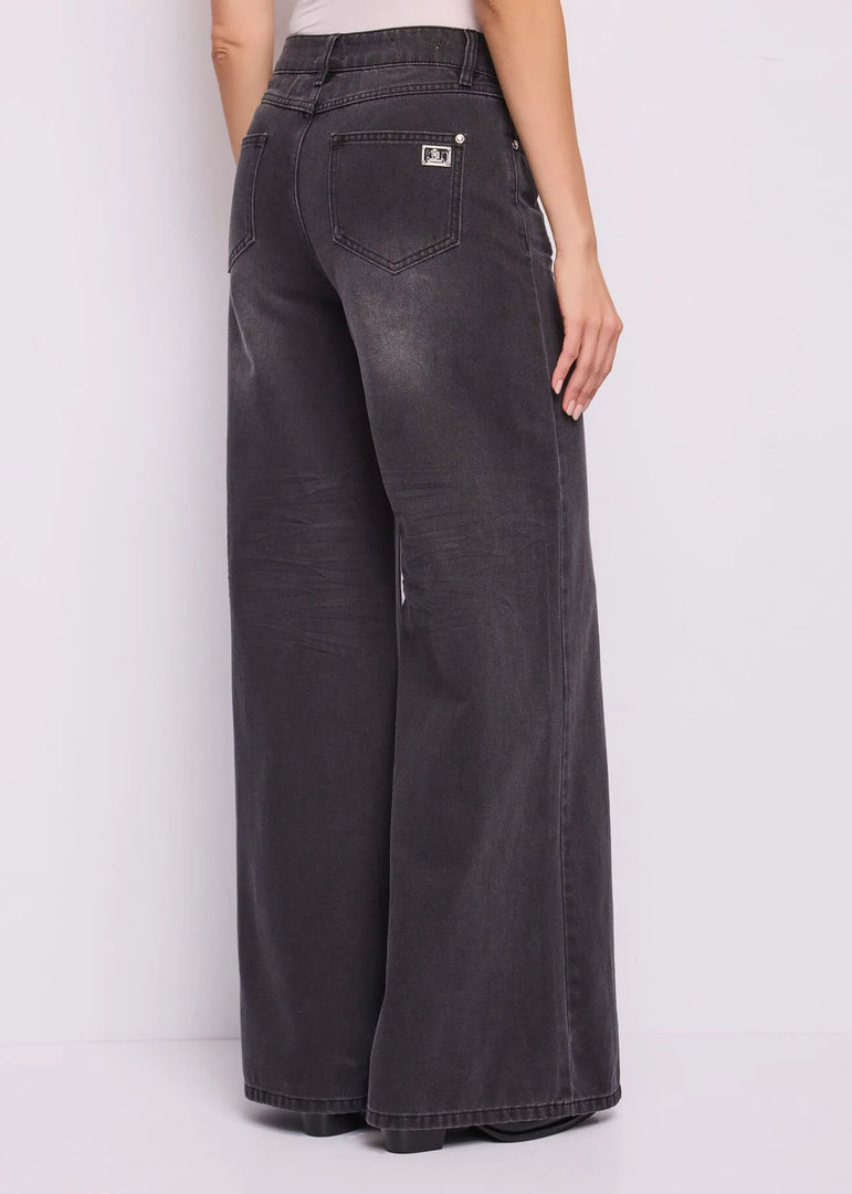 GAUDI Wide-Leg Jeans με Jewelled Button
