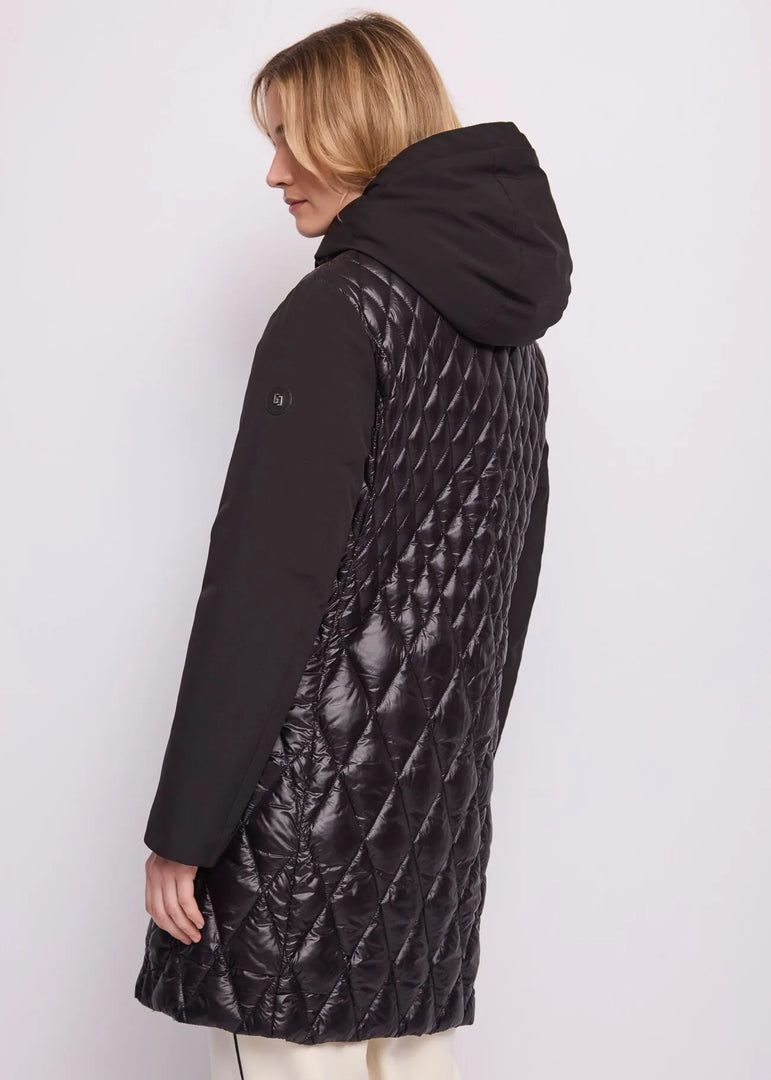 GAUDI Μαύρο Hooded Parka με GJ Patches