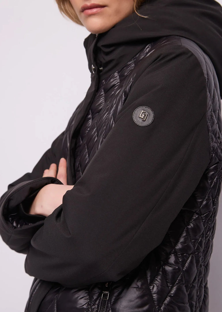 GAUDI Μαύρο Hooded Parka με GJ Patches