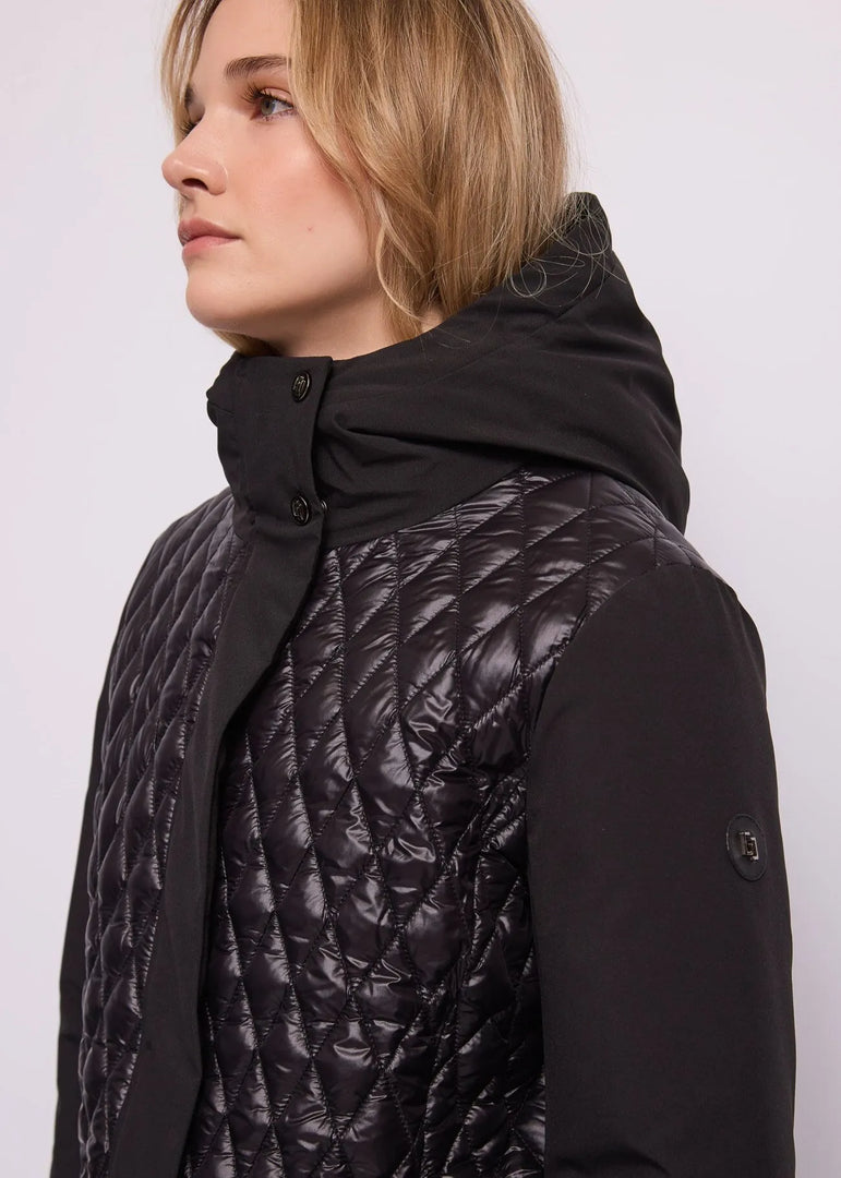GAUDI Μαύρο Hooded Parka με GJ Patches