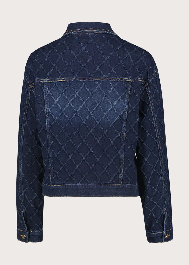 GAUDI Distressed Denim Jacket με Jacquard Diamond Pattern
