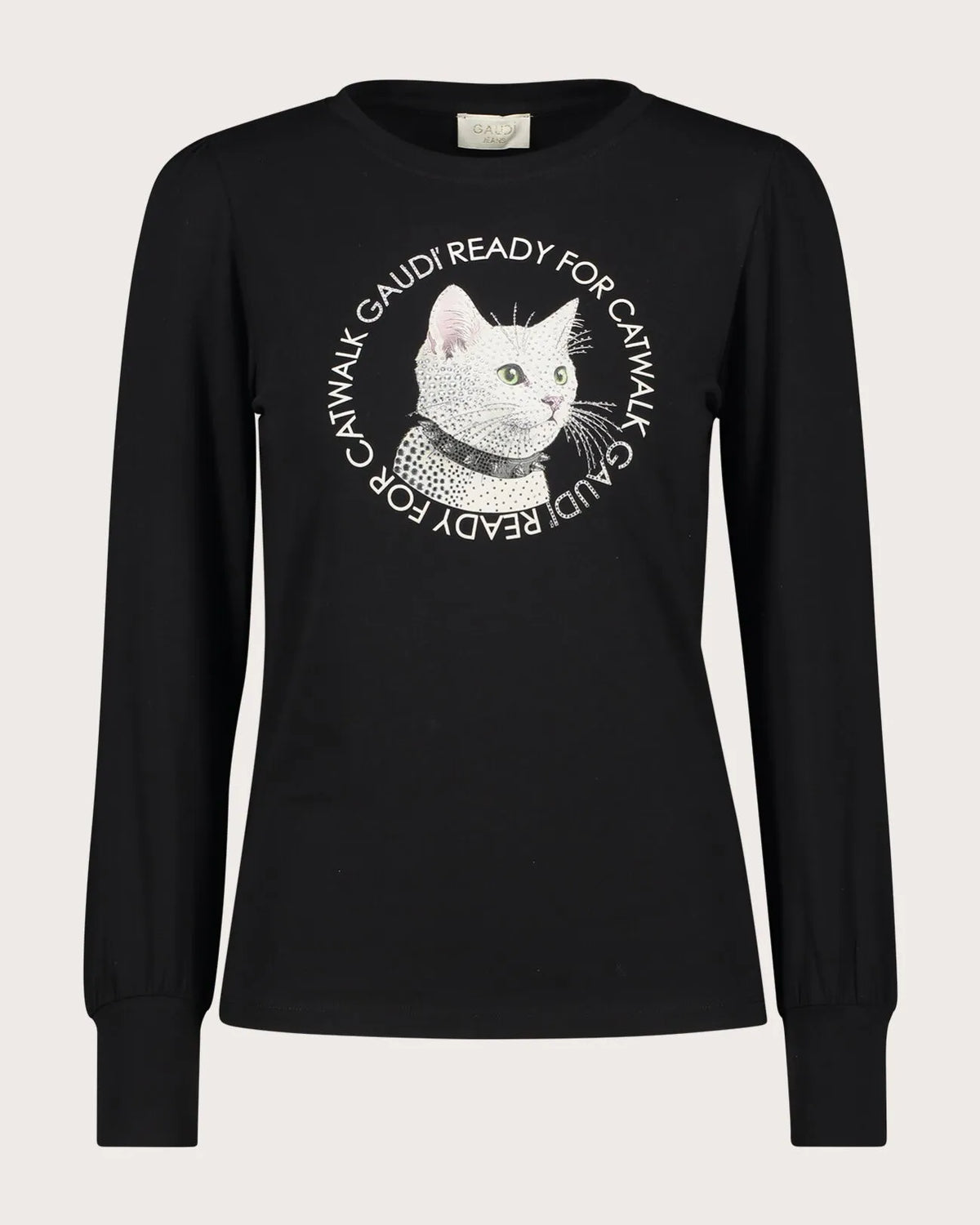 GAUDI Μακρυμάνικο T-Shirt με Graphic Print και Strass
