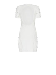 John Richmond Φόρεμα Λευκό με Διακοσμητικά Στοιχεία