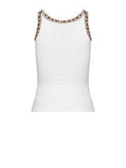 John Richmond Top Λευκό με Strass Λεπτομέρειες