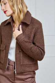 Boucle Wool Jacket Coffee / V336 -  LULUMARY- Brown / S-Brown / M-Brown / L