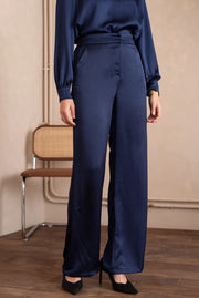 Σατέν Παντελόνι με Φαρδιά Γραμμή