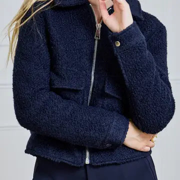 Boucle Wool Jacket Navy / V336 -  LULUMARY- Navy / S-Navy / M-Navy / L
