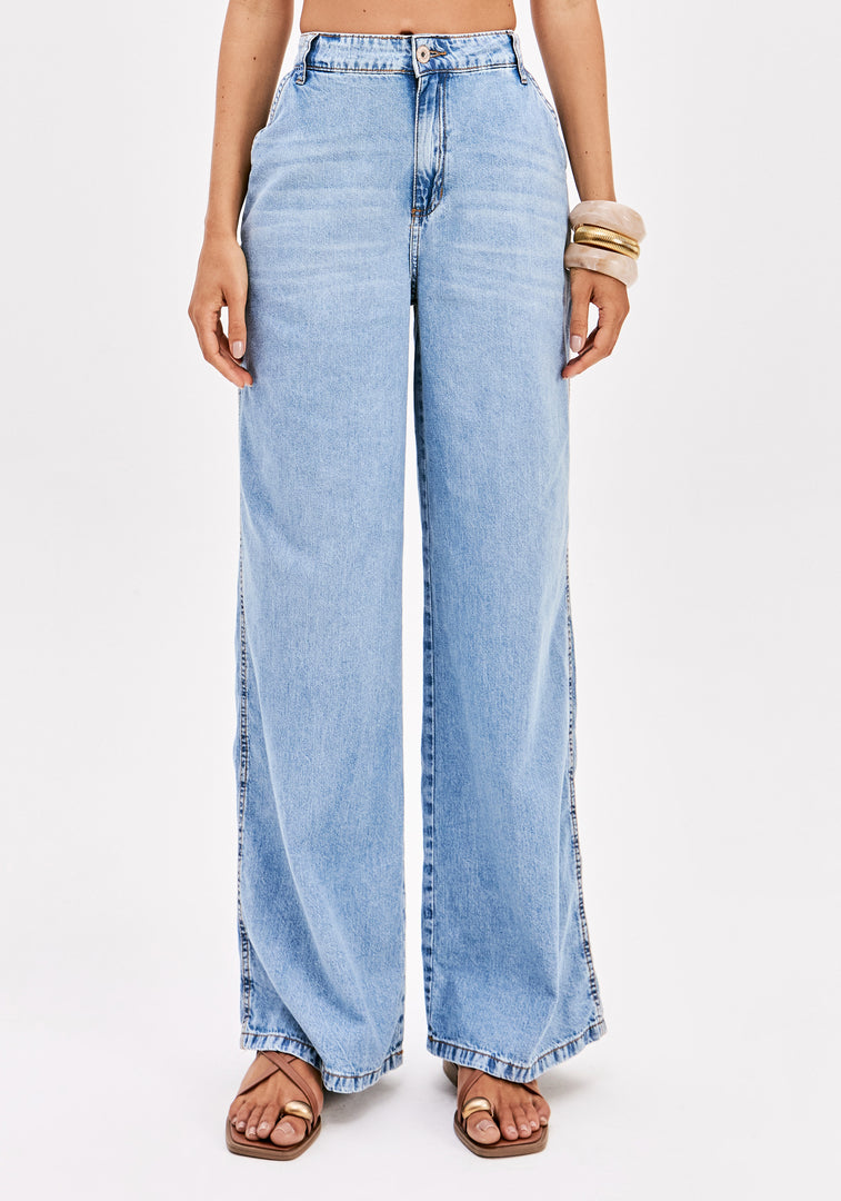 MY FAVORITE THINGS Denim Wide-Leg Παντελόνι με Ελαστική Μέση / 501CF008432
