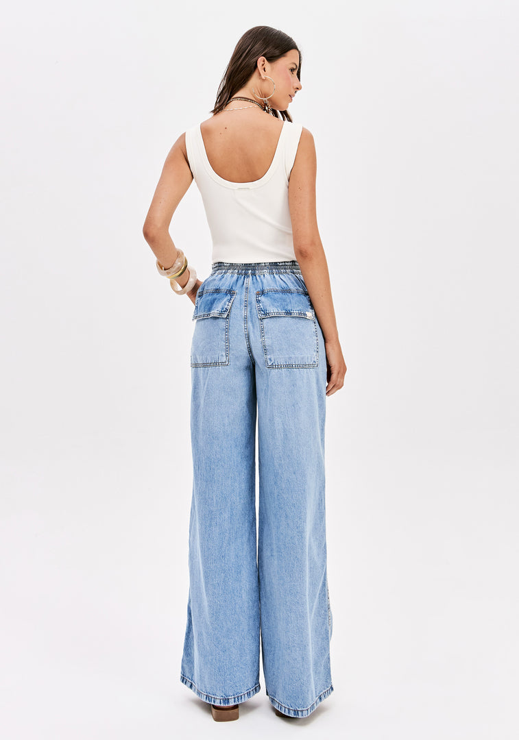 MY FAVORITE THINGS Denim Wide-Leg Παντελόνι με Ελαστική Μέση / 501CF008432