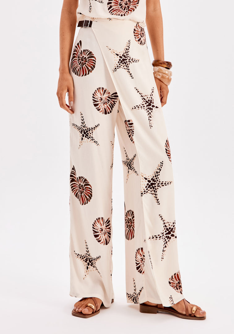 MY FAVORITE THINGS Παντελόνι σε ίσια γραμμή με τύπωμα overlap /502CF003149