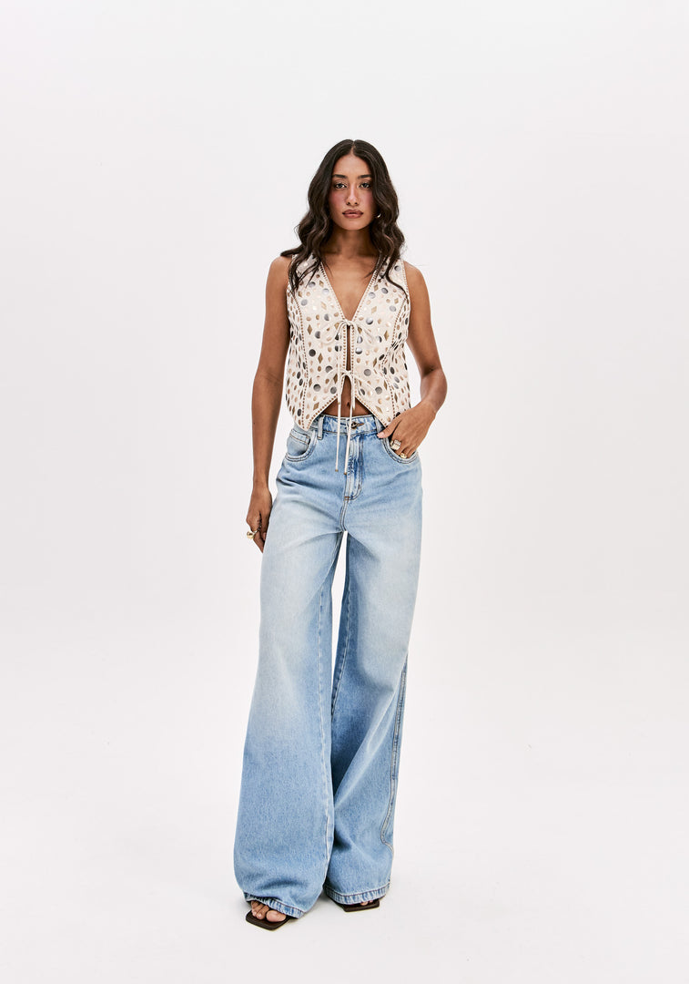 LANÇA PERFUME Γιλέκο με Γεωμετρικό Διάτρητο Σχέδιο