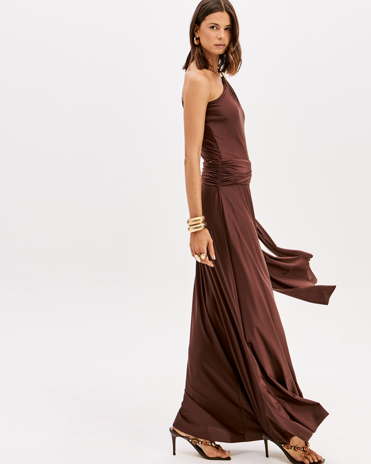 LANÇA PERFUME Maxi Φούστα με Draped Λεπτομέρεια