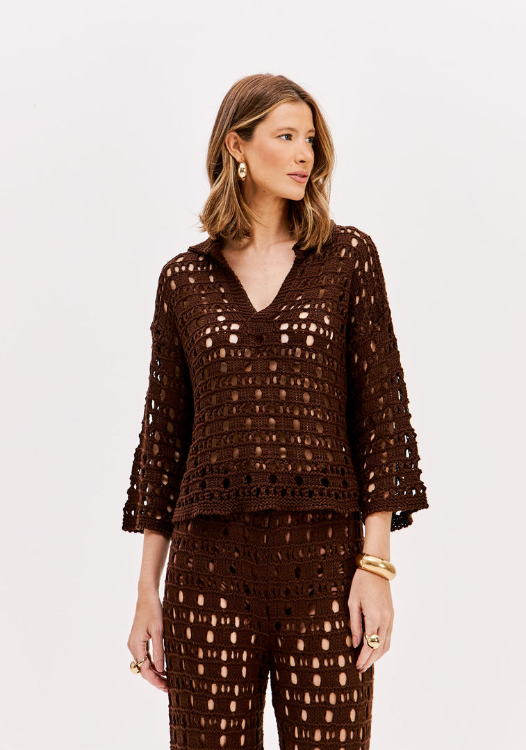 LANCA PERFUME Πλεκτή Μπλούζα με Μανίκια 3/4 /503BL001743