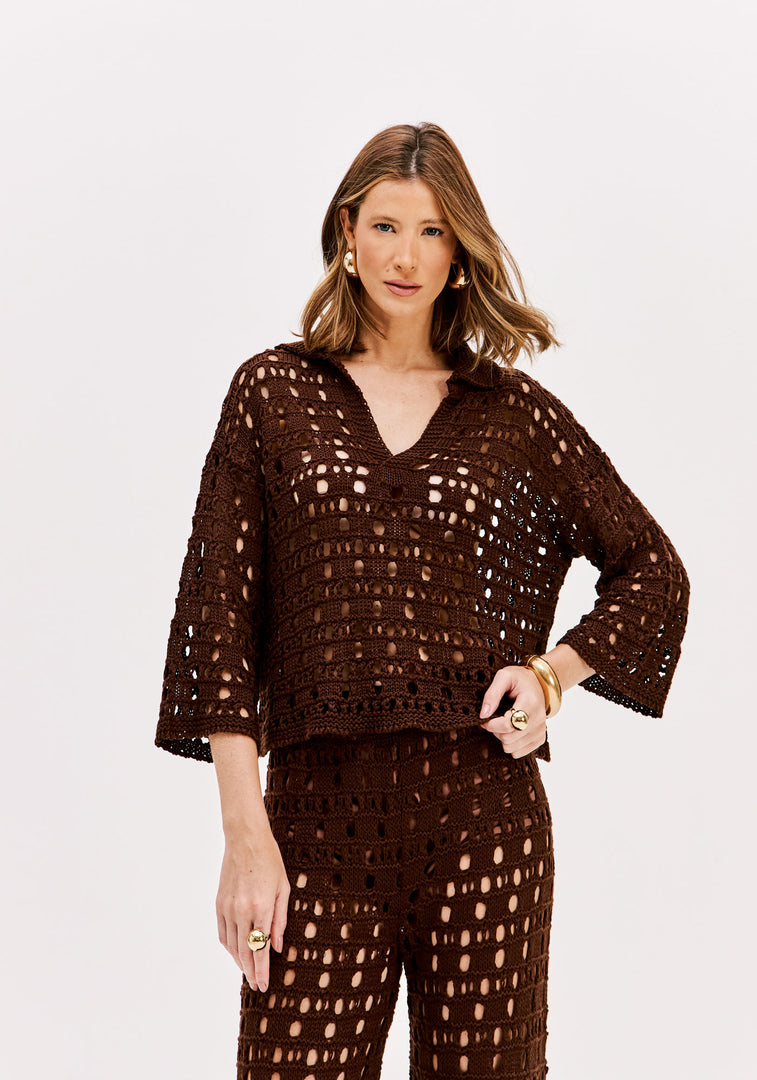 LANCA PERFUME Πλεκτή Μπλούζα με Μανίκια 3/4 /503BL001743