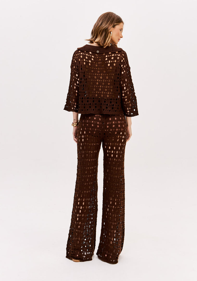 LANCA PERFUME Ψηλόμεσο Πλεκτό Παντελόνι σε Ίσια Γραμμή / 503CF000147