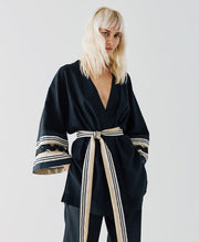 Κιμονό κοντό με τρέσες -  ACCESS FASHION- Black / One size