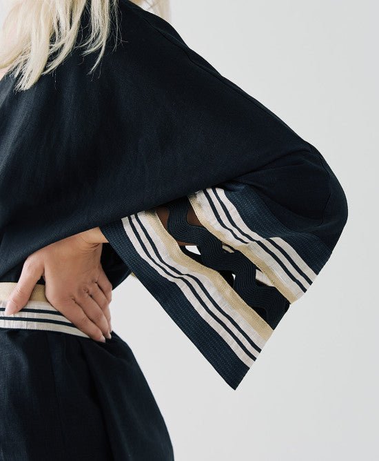 Κιμονό κοντό με τρέσες -  ACCESS FASHION- Black / One size