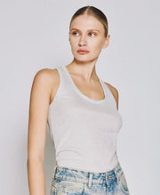 Τοπ αμάνικο ριπ lurex -  ACCESS FASHION- Silver / M-Silver / S