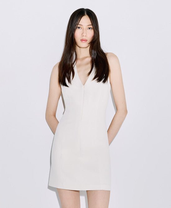 Φόρεμα μίνι με φερμουάρ/ 53-3038 -  ACCESS FASHION- White / 42-White / 46-White / 44