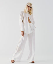 Παντελόνι με λάστιχο και κεντήματα/ 53-5087 -  ACCESS FASHION- OFF-WHITE / 46
