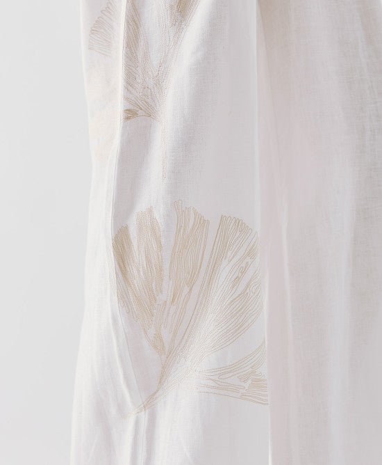 Παντελόνι με λάστιχο και κεντήματα/ 53-5087 -  ACCESS FASHION- OFF-WHITE / 46
