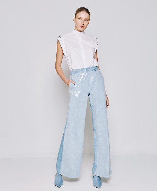 Πουκάμισο αμάνικο με στρας / 53-7034 -  ACCESS FASHION- OFF-WHITE / M/L
