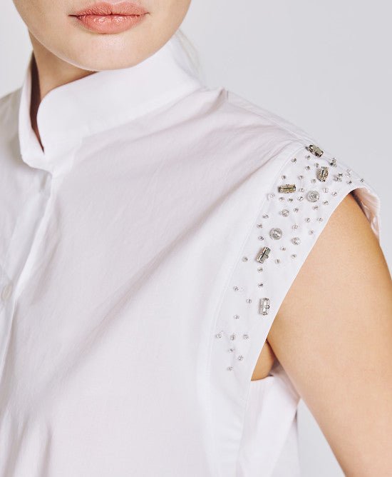 Πουκάμισο αμάνικο με στρας / 53-7034 -  ACCESS FASHION- OFF-WHITE / M/L