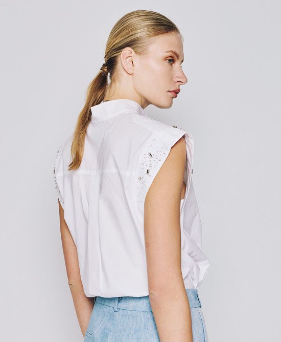 Πουκάμισο αμάνικο με στρας / 53-7034 -  ACCESS FASHION- OFF-WHITE / M/L