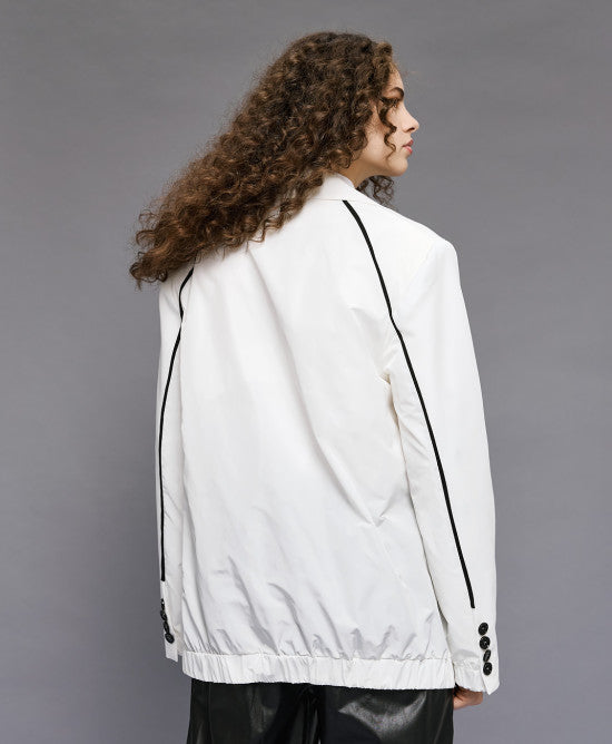 Σακάκι με ταφτά πλάτη και λάστιχο / 54-1004 -  ACCESS FASHION- OFF-WHITE / S
