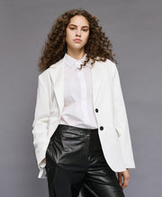 Σακάκι με ταφτά πλάτη και λάστιχο / 54-1004 -  ACCESS FASHION- OFF-WHITE / S