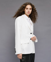 Σακάκι με ταφτά πλάτη και λάστιχο / 54-1004 -  ACCESS FASHION- OFF-WHITE / S