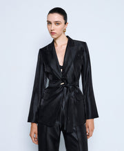 Σακάκι μεσάτο με ζώνη / 54-1019 -  ACCESS FASHION- Black / 44-Black / 46-Black / 48