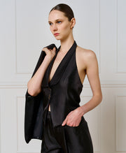 Τοπ-γιλέκο με halter λαιμόκοψη / 54-2009 -  ACCESS FASHION- Black / 44-Black / 46-Black / 48