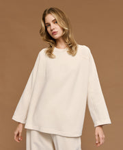 Μπλούζα μακρυμάνικη με ραφές / 54-2117 -  ACCESS FASHION- Beige / S-Beige / M