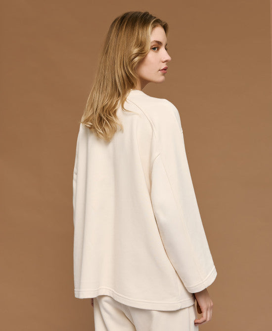 Μπλούζα μακρυμάνικη με ραφές / 54-2117 -  ACCESS FASHION- Beige / S-Beige / M