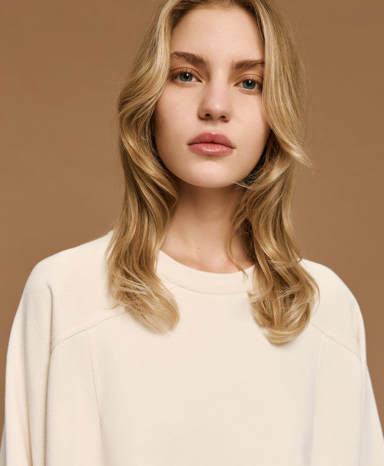 Μπλούζα μακρυμάνικη με ραφές / 54-2117 -  ACCESS FASHION- Beige / S-Beige / M